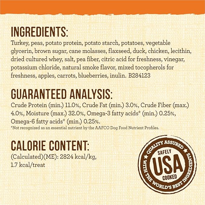 Merrick Lil’ Plates Grain Free Small Dog Treats, Natural Training Treats For Small Dogs, Teensy Turducken - 5 oz. Pouch