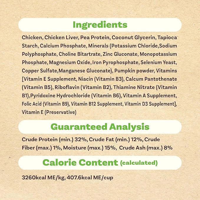 A Freschi srl Air-Dried Puppy & Adult Dog Food - Real Chicken Recipe | Grain-Free | High-Protein for Toy, Small & Large Breeds | Ideal for Picky Eaters, 1 lb Starter Bag