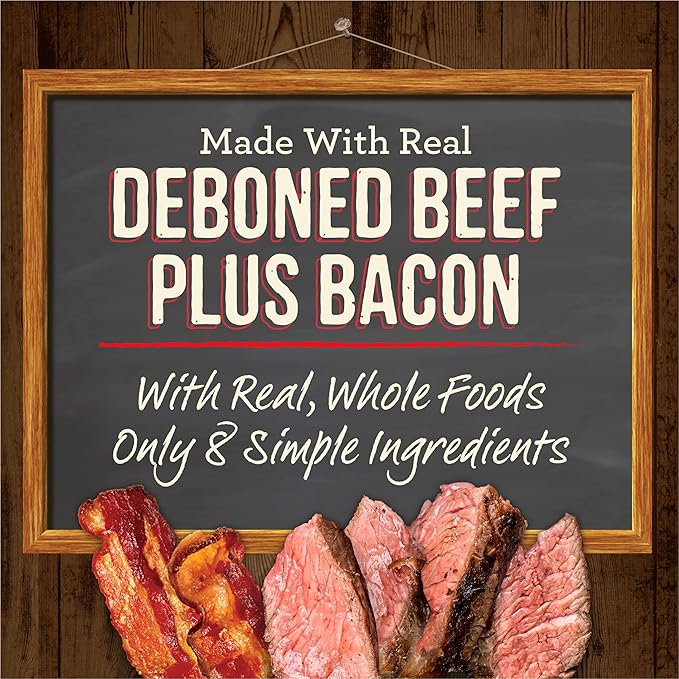Merrick Oven Baked Natural and Crunchy Bag of Bacon Treats, Cowboy Cookout Recipe with Real Beef and Bacon - 11 oz. Bag