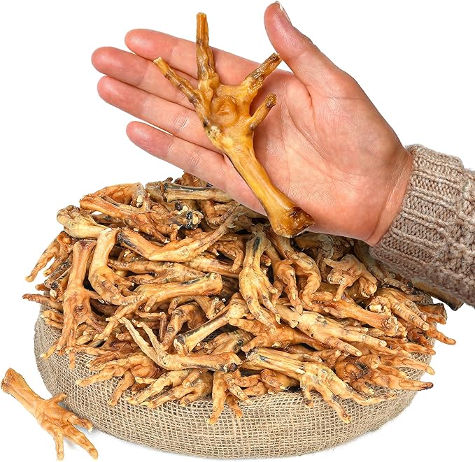 All Natural Chicken Feet Dog Treats (100 pcs) | Dehydrated for Freshness | Supports Joint Health with Glucosamine and Chondroitin | Promotes Dental Hygiene | Perfect for Small and Medium Dogs