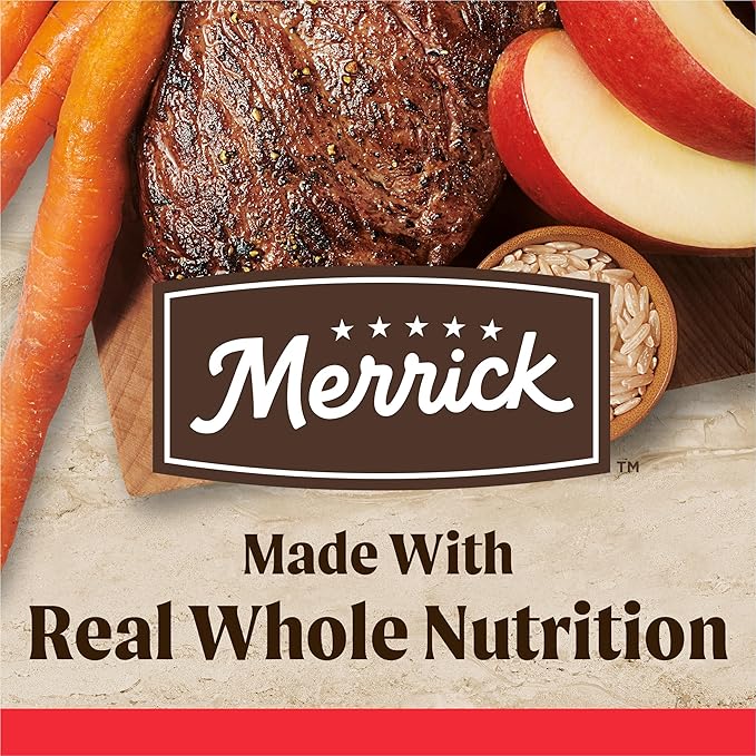 Merrick Healthy Grains Premium Adult Dry Dog Food, Wholesome And Natural Kibble With Beef And Brown Rice - 25.0 lb. Bag
