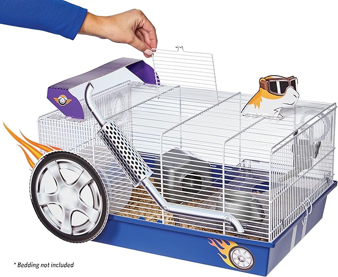 MidWest Homes for Pets Hamster Cage | Exciting Hot Rod Theme | Accessories & Decals Included