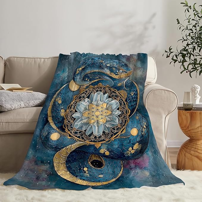 Snake Throw Blanket Snake Stuff Gifts for Kids Girls Boys Adults Women Men Soft Cozy Warm Plush Fluffy Fuzzy Fleece Blanket Decor 50''X60''