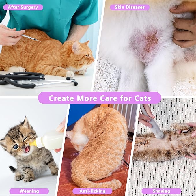 Cat Recovery Suit Anti Licking, Cats Surgery Recovery Suit Female Kitten Onesie After Spay, Cone of Shame Alternative, Post-Surgery Kitten Surgical Clothes for Abdominal Wounds,Kont Purple,L