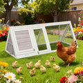 Chicken Run Coop,Wooden A-Frame Quail Cages Rabbit Hutch with Ventilating Wire & 3 Doors Indoor Outdoor Portable Playpen Run House for Duck Chick Poultry & Small Animals (Grey)