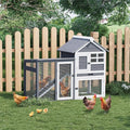 Garvee Small Chicken Coop, Rabbit Hutch with Waterproof Roof, Bunny Cage with Pull Out Tray and a Wooden Ramp, Indoor Outdoor Use