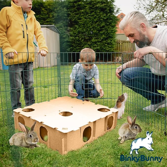 BINKYBUNNY Maze Haven - Rabbit Houses, Bunny Toys, Guinea Pig Castle, Chinchilla Playhouse