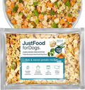 JustFoodForDogs Frozen Fresh Dog Food, Complete Meal or Dog Food Topper, Fish & Sweet Potato Human Grade Dog Food Recipe, 18 oz (Pack of 21)