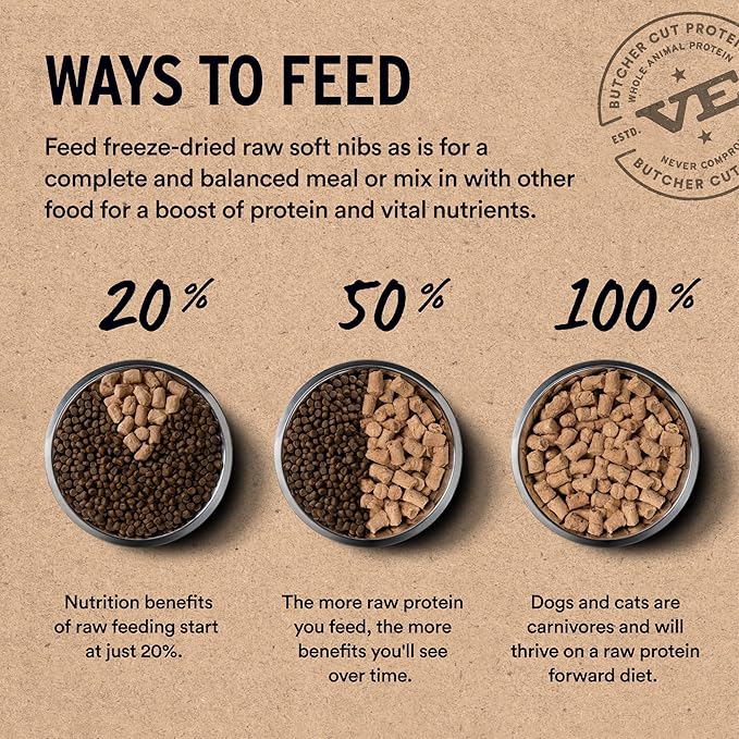 Vital Essentials Freeze Dried Dog Food, Raw Lamb & Whitefish Soft Nibs | Complete Meal or Topper | 99% Lamb, Whitefish, Organs & Bone | High Protein, Grain Free Dry Dog Food | 3 lb Bag