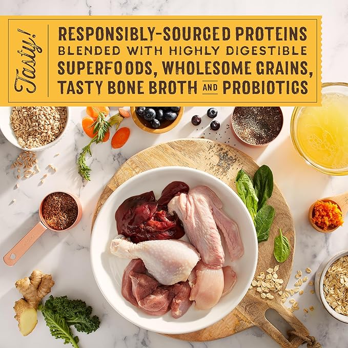 Stella & Chewy's SuperBlends Raw Blend Wholesome Grains Cage-Free Chicken & Duck Recipe with Superfoods, 3.25 lb. Bag