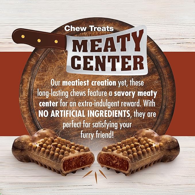 Nylabone Healthy Edibles Natural Dog Chews Long Lasting Chew Treats for Dogs, Roast Beef Flavor, X-Small/Petite (4 Count) (Pack of 2)