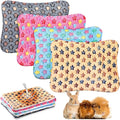 Haull 4 Pcs Waterproof Guinea Pig Bedding Guinea Pig Bed Plush Cage Liners Soft Rabbit Dog Crate Pad Cat Mat Reversible Cozy Animal Pee Pad Hamster Bunny Mat Accessory(Star,13 x 10 Inch)
