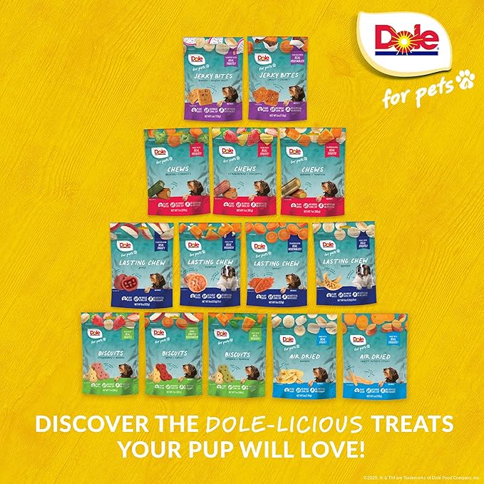 Dole for Pets Freshly Fetched Lasting Chew, Carrot Flavor Dog Treats, Small Breeds, No Wheat, Corn, Soy, Artificial Flavors, Colors, or Animal Products, 8 Ounces, 10 Chews