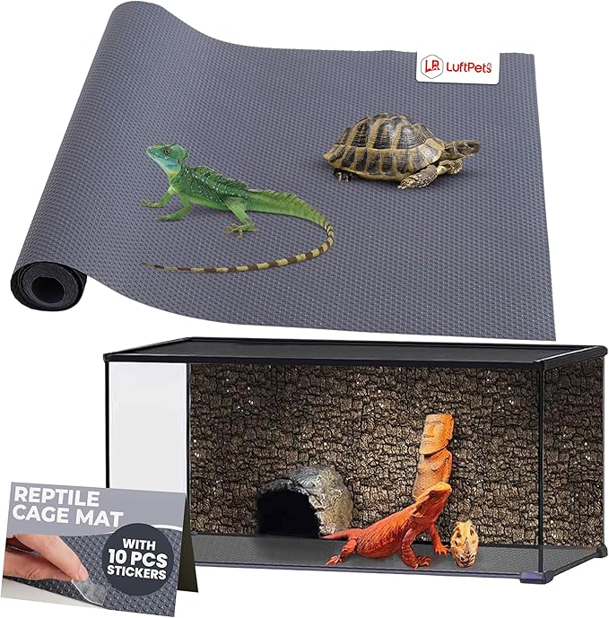 Waterproof Guinea Pig Cage Liner (1 EVA Roll with 5 Stickers), Easily Cut to Fit Hamster & Rabbit Cages, Reusable & Anti-Skid Rabbit Bedding, Ideal for Reptile Enclosures, 18"x79", Gray