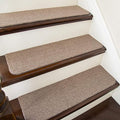 COSY HOMEER Stair Treads Non-Slip Carpet Mat 28inX9in Indoor Stair Runners for Wooden Steps, Stair Rugs for Kids and Dogs, 100% Polyester TPE Backing 7pcs,Beige,Protect Floor