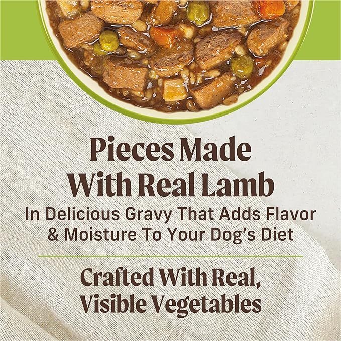 Merrick Kitchen Comforts Healthy Natural Canned Adult Dog Food with Gravy, Shepherd’s Pie with Lamb and Rice - (Pack of 12) 12.7 oz. Cans