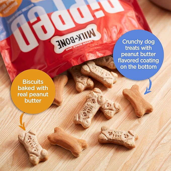Milk-Bone Dipped Dog Treat Biscuits Baked with Real Peanut Butter,32 Ounce,(Pack of 4)