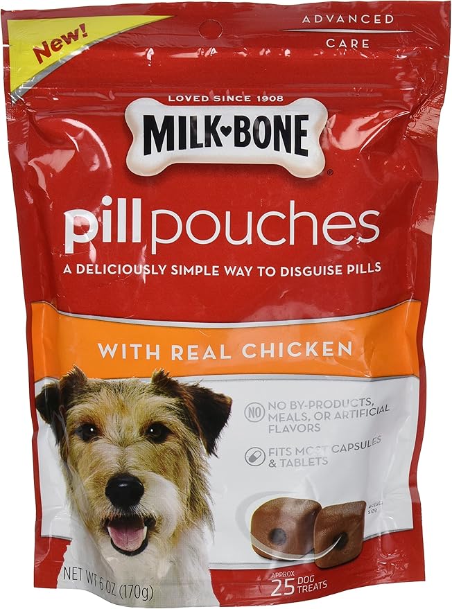 Milk Bone Pill Pouches With Real Chicken (Aprox. 25 pill pouches per bag)