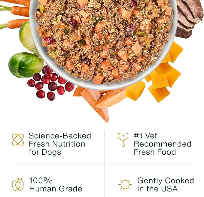 JustFoodForDogs Frozen Fresh Dog Food Toppers and Meals, Human Grade, Balanced Fresh Pet Meal or Topper, No Preservatives, Limited Ingredient Recipe, Turkey & Whole Wheat Macaroni 18 oz - 7 Pack