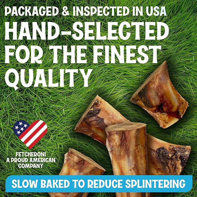 Beef Marrow Bones for Dogs, 3" Bone, Long Lasting Stuffed Treats, Tasty and Healthy Snack for Small and Medium Sized Pets, (6 Pack)