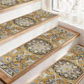 COSY HOMEER-Stair-Treads-for-Wooden-Steps Washable Indoor Carpet Stair Treads Non Slip 8" X 30" Soft Stair Carpet Treads Reusable Peel and Stick Stair Runner Rug for Kids, Elders and Pets 4pcs