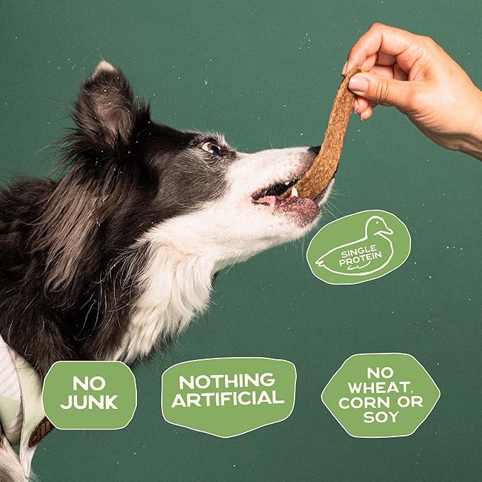 Smart Cookie Duck Jerky Dog Treats with Flax Seed, Omega Oils- Hypoallergenic Strips for Dogs and Puppies with Allergies, Sensitive Stomachs - Dehydrated, Grain Free, Made in USA - 3oz Bag, Pack of 3