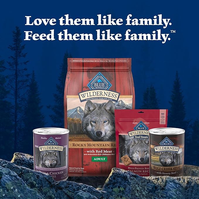 Blue Buffalo Wilderness Beef and Chicken Grill and Wolf Creek Stew Hearty Beef in Gravy Adult Dog Wet Food, 12.5 oz. Cans, 6 Count Variety Pack