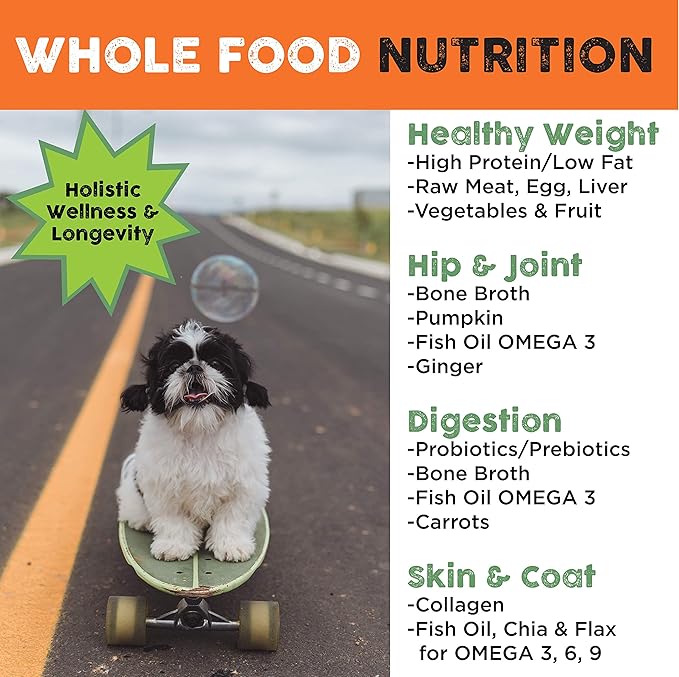 Nature's Diet Simply Raw Freeze-Dried Raw Whole Food Meal - Makes 18 Lbs Fresh Food With Muscle, Organ, Bone Broth, Whole Egg, Superfoods, Fish Oil Omega 3, 6, 9, Probiotics & Prebiotics (Turkey)
