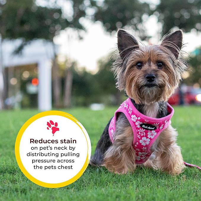Bark Appeal Lavender Step-in Dog Harness for XS to Small Sized Pets – Updated Sizing, Re-Measuring is Essential – Soft Vest Harness – Anti-Choke with Adjustable Strap & Heavy Duty Clip – S