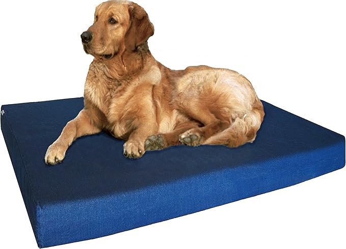 Dogbed4less Heavy Duty Orthopedic Memory Foam Pet Bed with Waterproof Internal Case + 2 Washable Denim External Cover for Large Dog