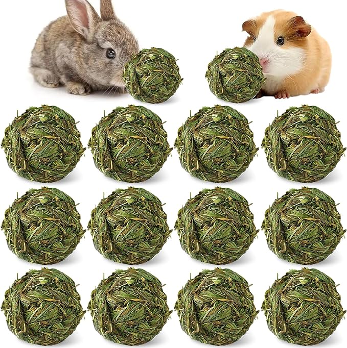 Hamiledyi Bunny Chew Toys Rabbit Rattan Grass Scratcher Climbing Tree Fun Tree Carrot Play Toys 10 Pcs Rabbit Chew Ball Timothy Grass Ball Small Animal Activity Play Chew Toys Teeth Grinding