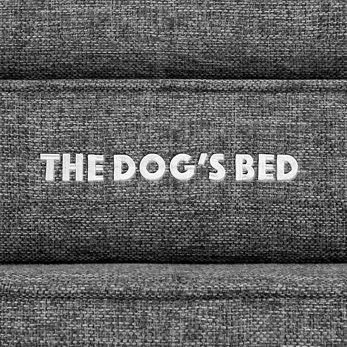 The Dog’s Bed Replacement Outer Cover, Linen Fabric, Grey Linen, Large, 6-Inch