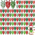 Shyyween 100 Pcs Christmas Dog Bandanas Bulk Xmas Santa Snowflakes Bandanas Adjustable Soft Bibs Triangle for Small Medium Large Pets Holiday Party Costume
