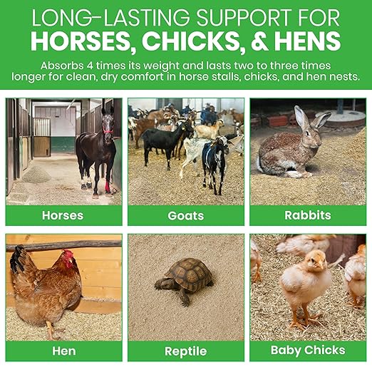 Hemp Animal Bedding 5 Lbs = 25.5 Liters of Natural Ground Hurds - Super Absorbent- DUST Free- for Your Horse, Chicken, Rabbit, Reptile, Hamster, Cage Coop or CAT Litter - USA Grown - Carbon Negative
