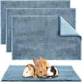 Amylove 4 Pcs Guinea Pig Cage Liner Washable Fleece Pee Pads Pet Dog Cat Bedding Training Mat for Small Animal Guinea Pig Puppy Bunny Hamster(16 x 24 Inch,Rectangular,Blue)