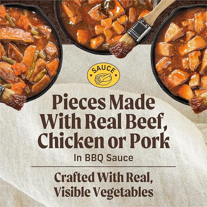 Merrick Slow-Cooked BBQ Premium Real Meat Canned Wet Dog Food Variety Pack, Beef, Chicken And Pork Recipes - (Pack of 12) 9.5 lb. Cans