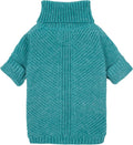 Fitwarm Turtleneck Dog Knitted Sweater, Thermal Winter Clothes for Small Dogs - Boy, Girl, Doggy Pullover Jumper, Pet Outfit, Teal Blue, XS