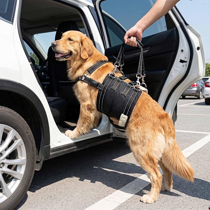 CWV Adjustable Male Dog Lift Harness for Large Dogs, Soft and Portable Dog Dling for Large Dogs Hind Leg Support,Help em up Harness for Senior, Injured, Disabled and After Surgery Dogs, Large