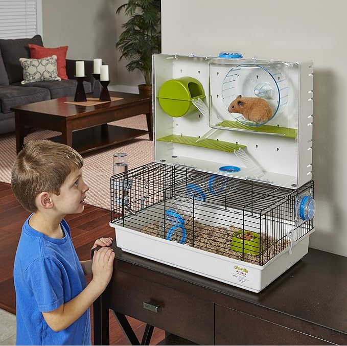 MidWest Homes for Pets Hamster Cage | Awesome Arcade Hamster Home (White) | 18.11 x 11.61 x 21.26 Inch