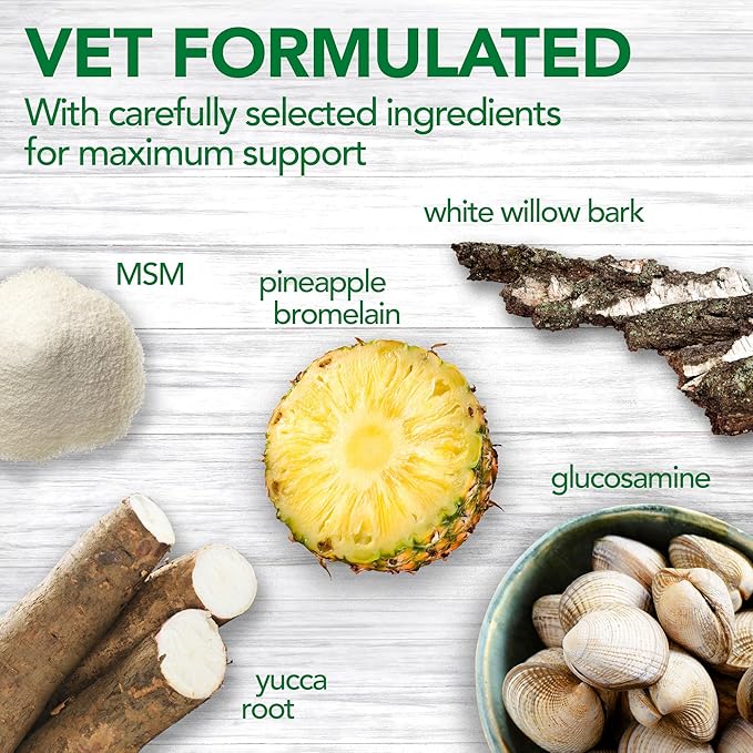 Vet’s Best Dog Pain Relief Supplement,Natural Aspirin Alternative for Hip & Joint Support,Arthritis & Aches Relief Tablets for Dogs,150 Count (Pack of 2)