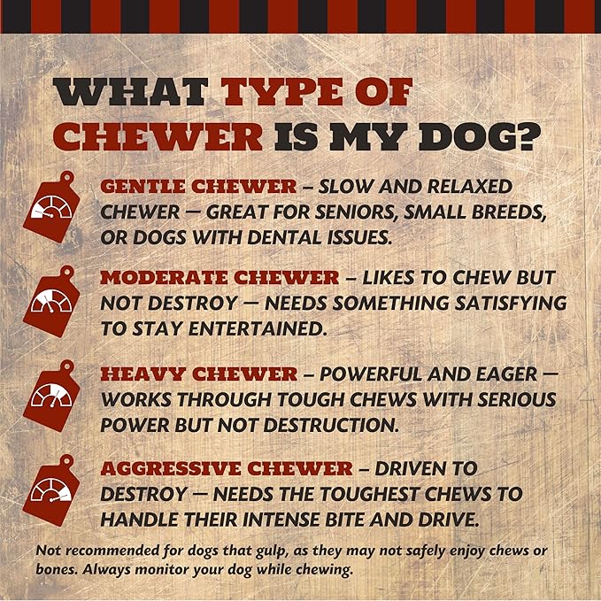 Beef Shank Dog Bones for Aggressive Chewers - Long Lasting Treats for Large and Medium Breed Dogs, Natural Healthy Marrow, Soup Bones, Tough - Made in The USA, 6 Count, 8-10"