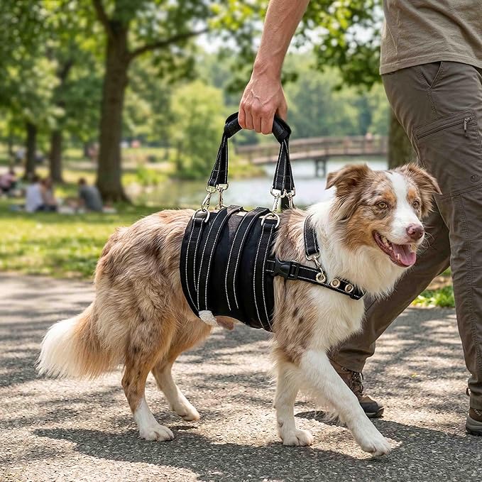 CWV Adjustable Male Dog Lift Harness for Large Dogs, Soft and Portable Dog Dling for Large Dogs Hind Leg Support,Help em up Harness for Senior, Injured, Disabled and After Surgery Dogs, Large