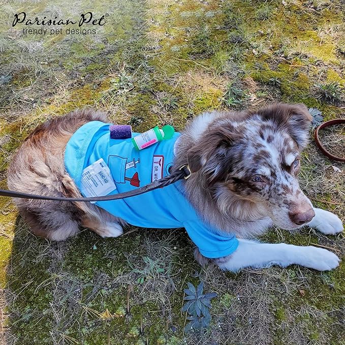 Parisian Pet Doctor Dog Costume - 100% Cotton Boy Dog Clothes for Small Dogs - Lightweight Puppy Outfits - Funny Chihuahua Clothes - Sleeved Woof Shirt for Dogs - Stretchy and Stylish Pet Costume