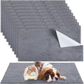 VitalCozy 10 Pcs Guinea Pig Cage Liners Washable Rat Bedding for Guinea Pigs Controlling Absorbent Waterproof Pee Pads Blanket for Rabbits Hamster Small Animal Chinchilla(Grid,14x28 Inch,Gray)