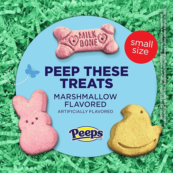 Milk-Bone Peeps Artificially Marshmallow Flavored Dog Treats, 22 Oz. Pail