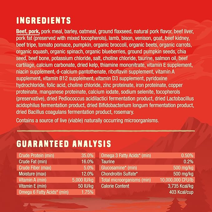 Stella & Chewy's Wild Red Dry Dog Food Raw Coated High Protein Wholesome Grains Red Meat Recipe, 3.5 lb. Bag