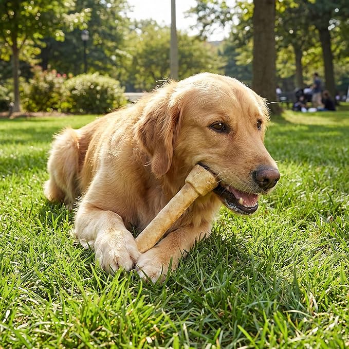 Fieldcrest Farms Nothin' to Hide 9-inch Ultra Knotted Bone Treat - Natural Rawhide Alternative Treats for Dogs, Collagen Based Snack for Heavy Chewers Over 50lbs - Beef Flavor, 1 Pack