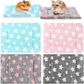 Tuanse 4 Pack Guinea Pig Bed Mat Bedding Rabbit Winter Bed Pad for Indoor Warm Small Animal Mattres Fleece Sleeping Pad for Hedgehogs Bunny Ferrets Hamster(Star,13 x 10 Inch)