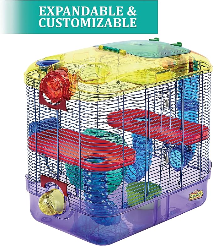 Kaytee CritterTrail Two Level Habitat for Pet Dwarf Hamsters, Gerbils or Mice