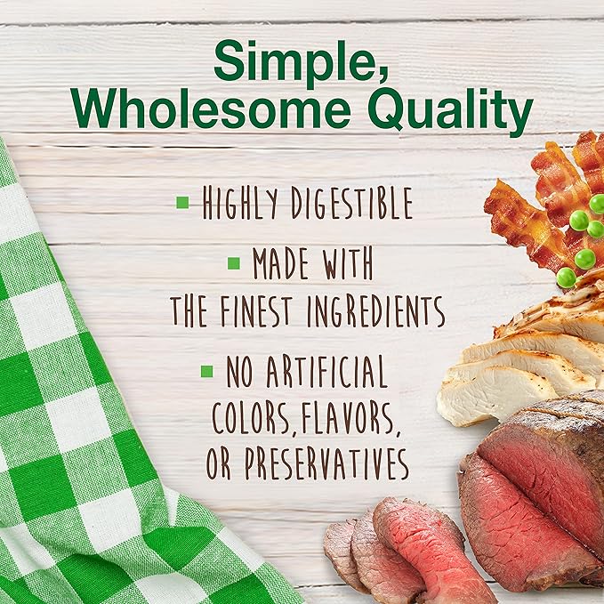 Nylabone Healthy Edibles Natural Dog Chews, Long Lasting Bones for Dogs, Roast Beef, Chicken & Bacon Flavor Dog Treats, Small (3 Count)